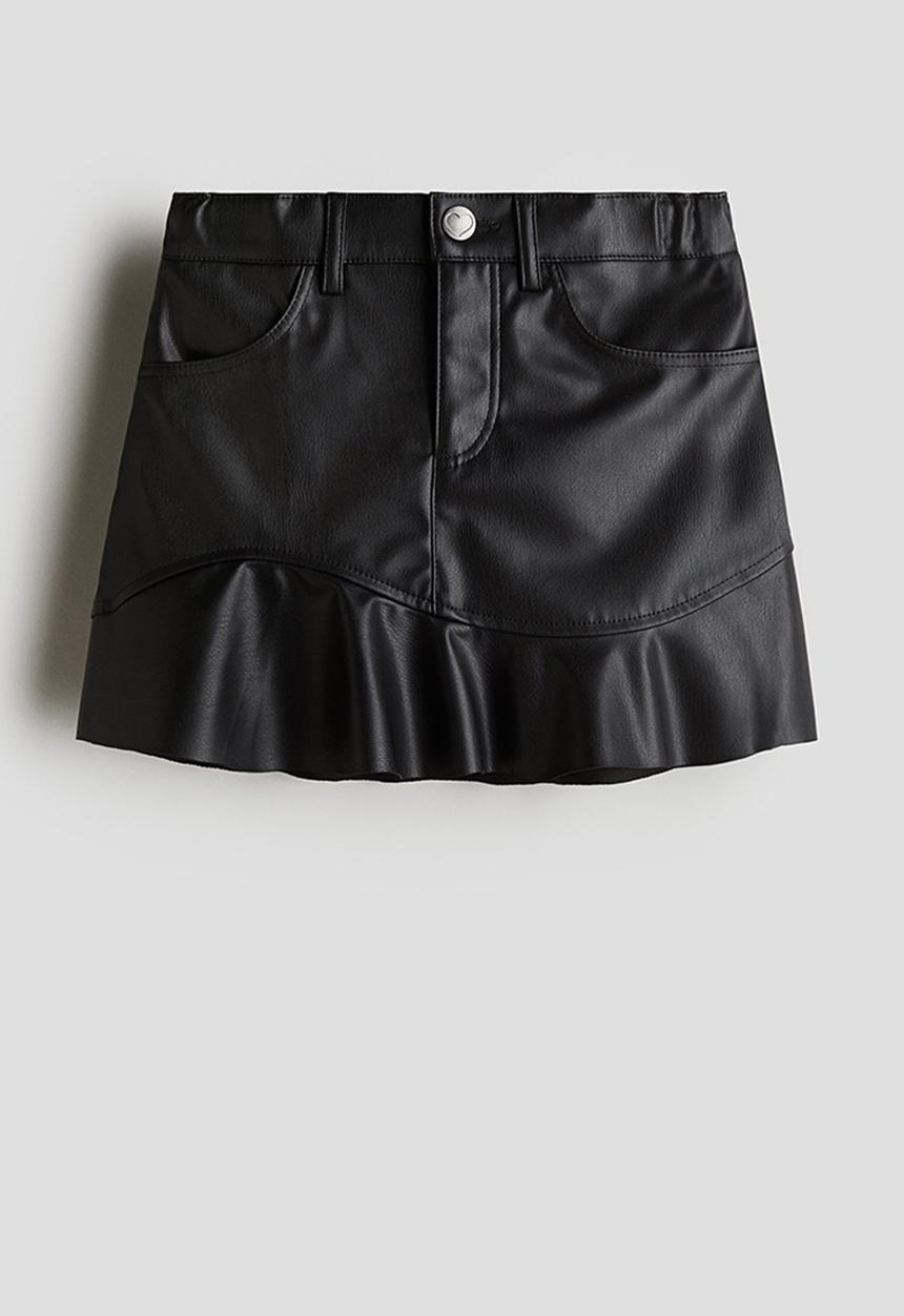 H&M - Coated skirt - black