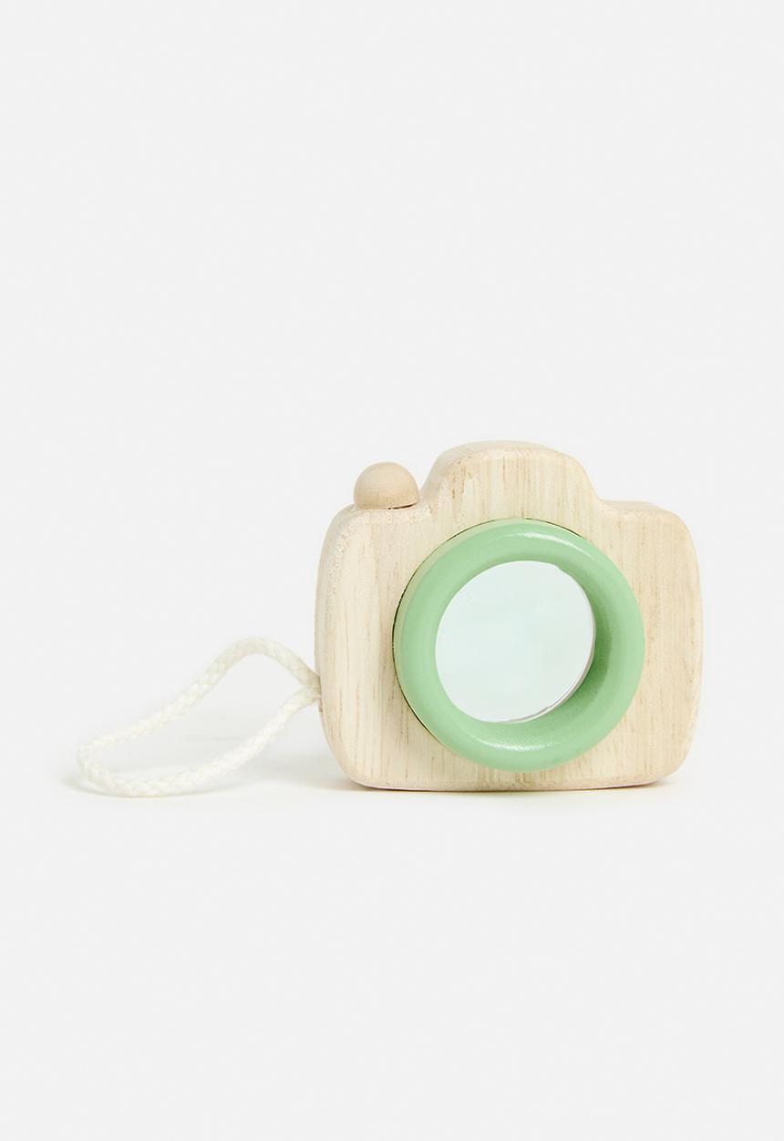 Pop Candy - Mini wooden toy camera - sage green & neutral 