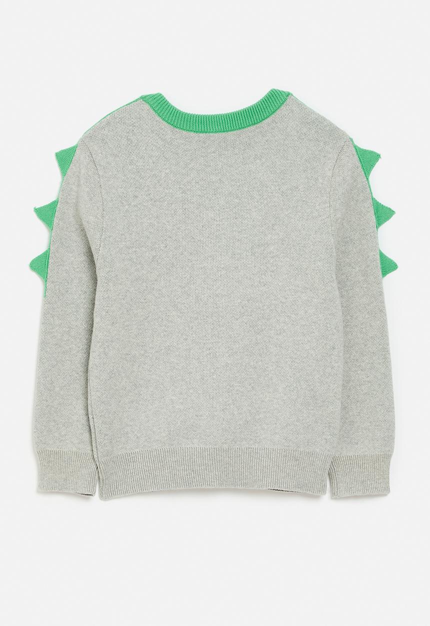 Pop Candy - Button down cardigan - green & grey