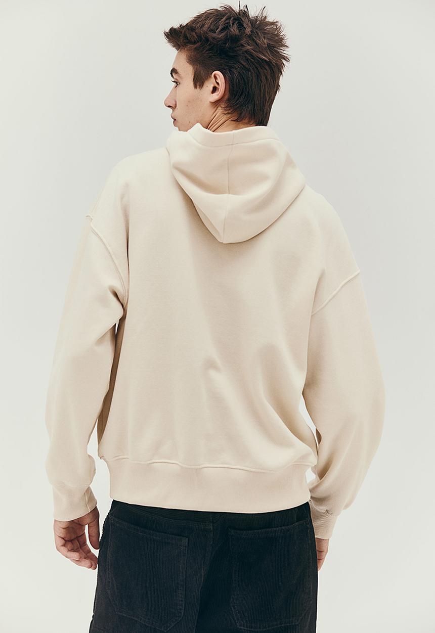 H&M - Oversized fit printed hoodie - light beige ice cube