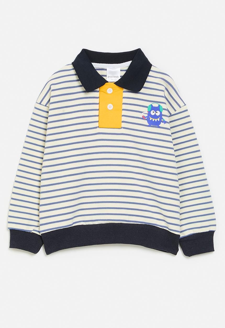Pop Candy - Striped collared jersey - multi