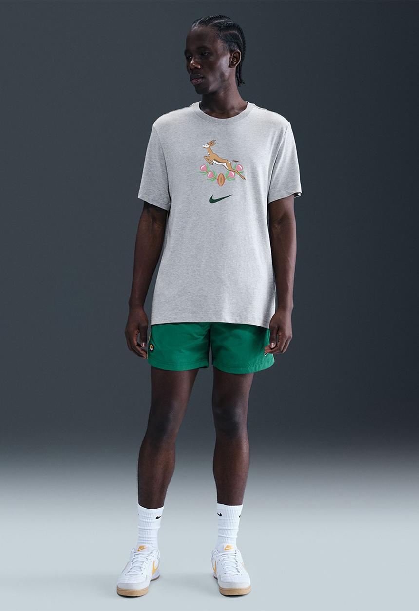 Nike - Springbok Men's Heritage T-Shirt - Dk Grey Heather/Gorge Green