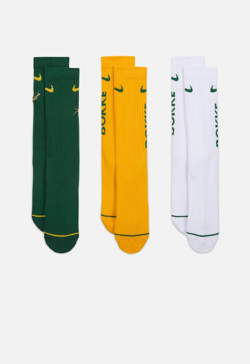 Nike - Springbok Everyday Cushioned  Socks 3Pk - Gorge Green/Uni Gold/ White