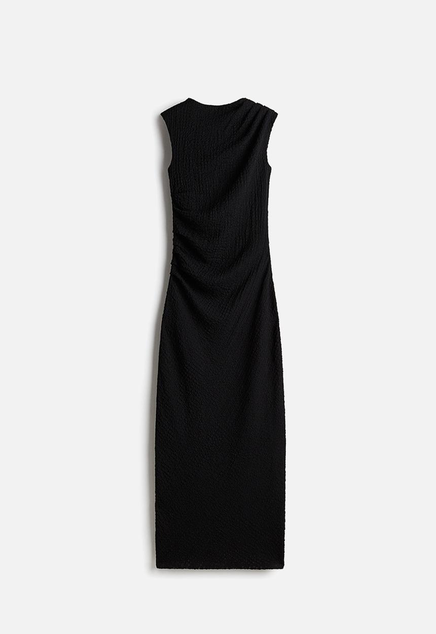 H&M - Draped bodycon dress - black