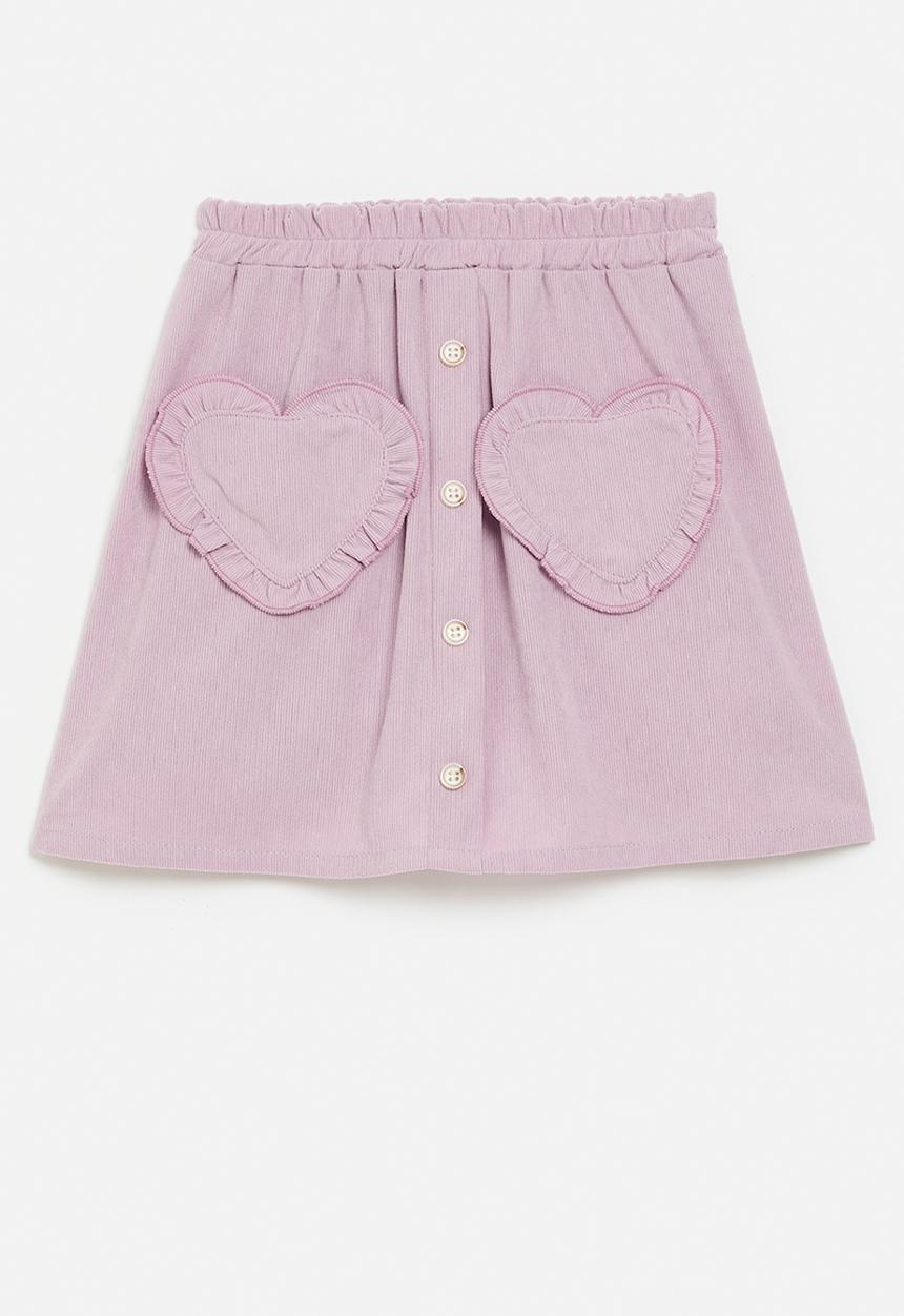 Pop Candy - Button down cord skirt - purple