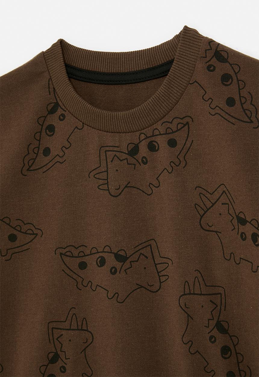 Pop Candy - Dino print sweatshirt - brown