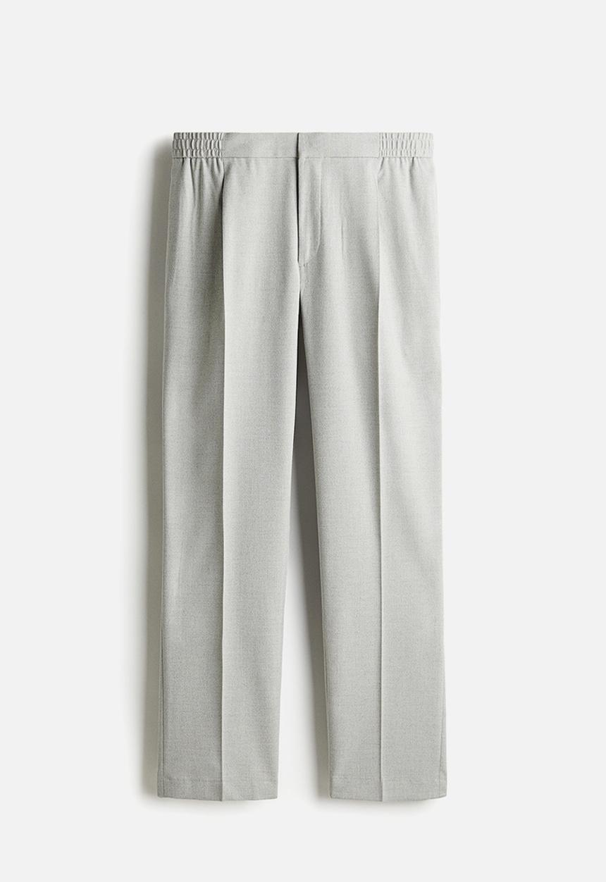 H&M - Regular fit crease-leg trousers - light grey