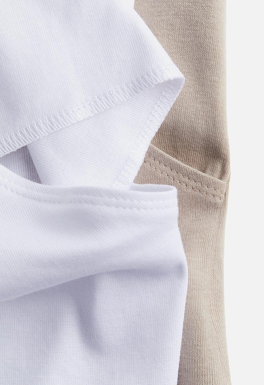 H&M - Mama 2-pack cotton nursing tops - beige & white