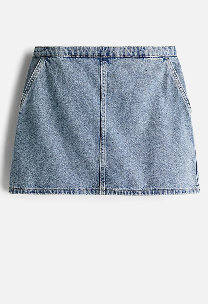 H&M - A-line mini skirt - light denim blue 