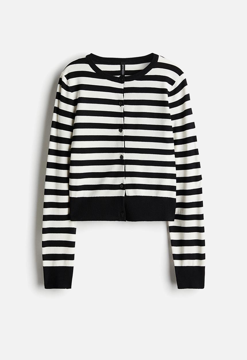 H&M - Fitted cardigan - black striped