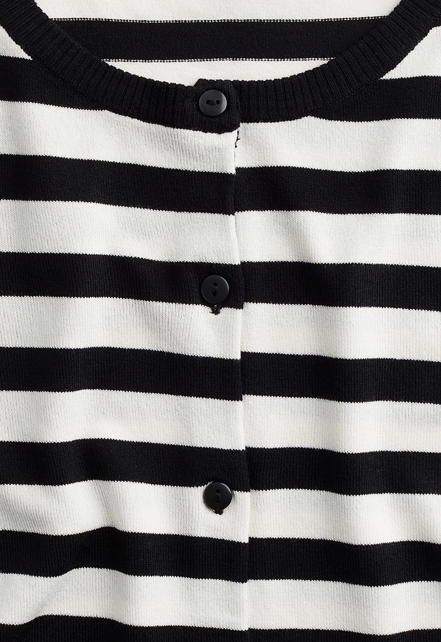 H&M - Fitted cardigan - black striped