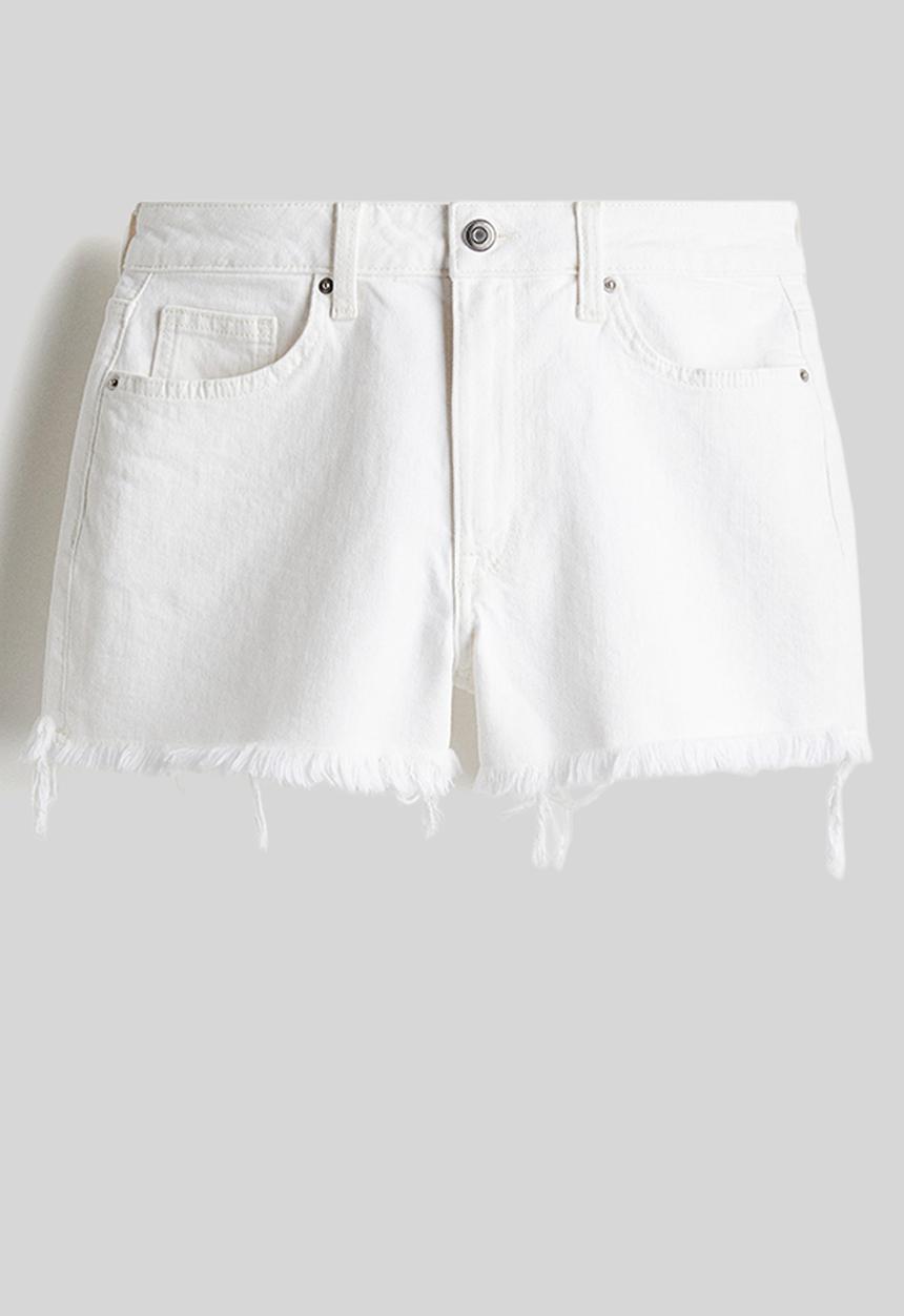 H&M - High denim shorts - white