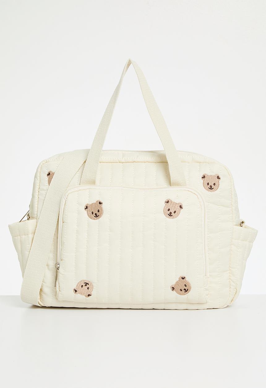 Pop Candy - Printed diaper bag-ecru & brown