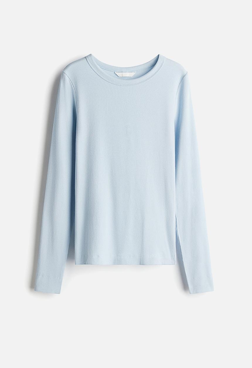 Ribbed top - light blue - 0999727064