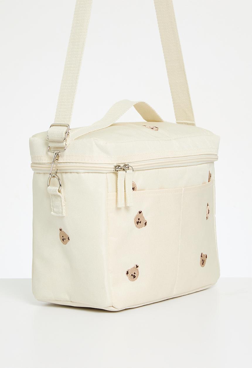 Pop Candy - Bear print diaper bag - ecru & brown