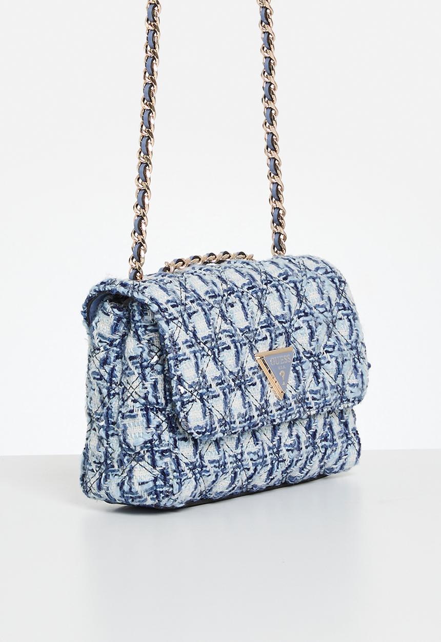 GUESS - Giully mini 2 comp convertible flap crossbody bag - stormy blue