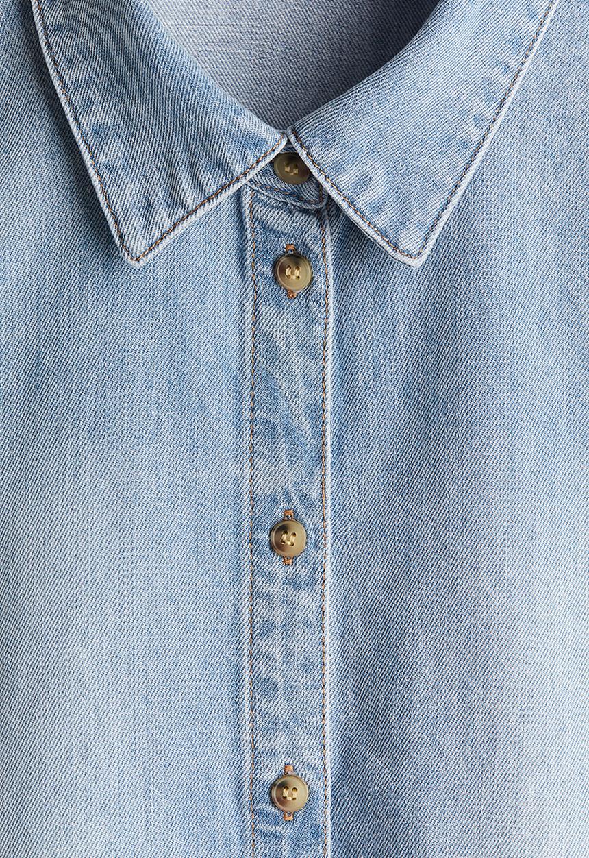 H&M - Short denim shirt - light denim blue