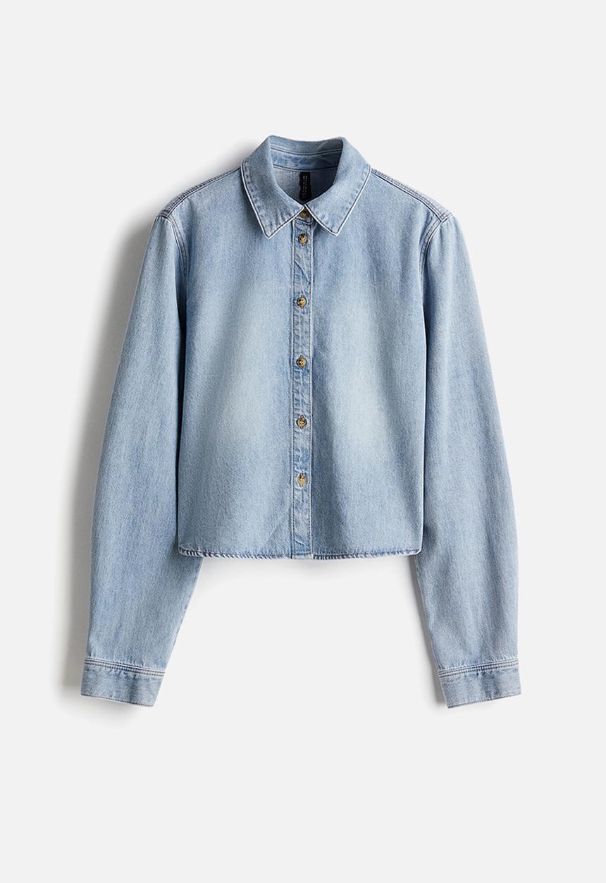 H&M - Short denim shirt - light denim blue