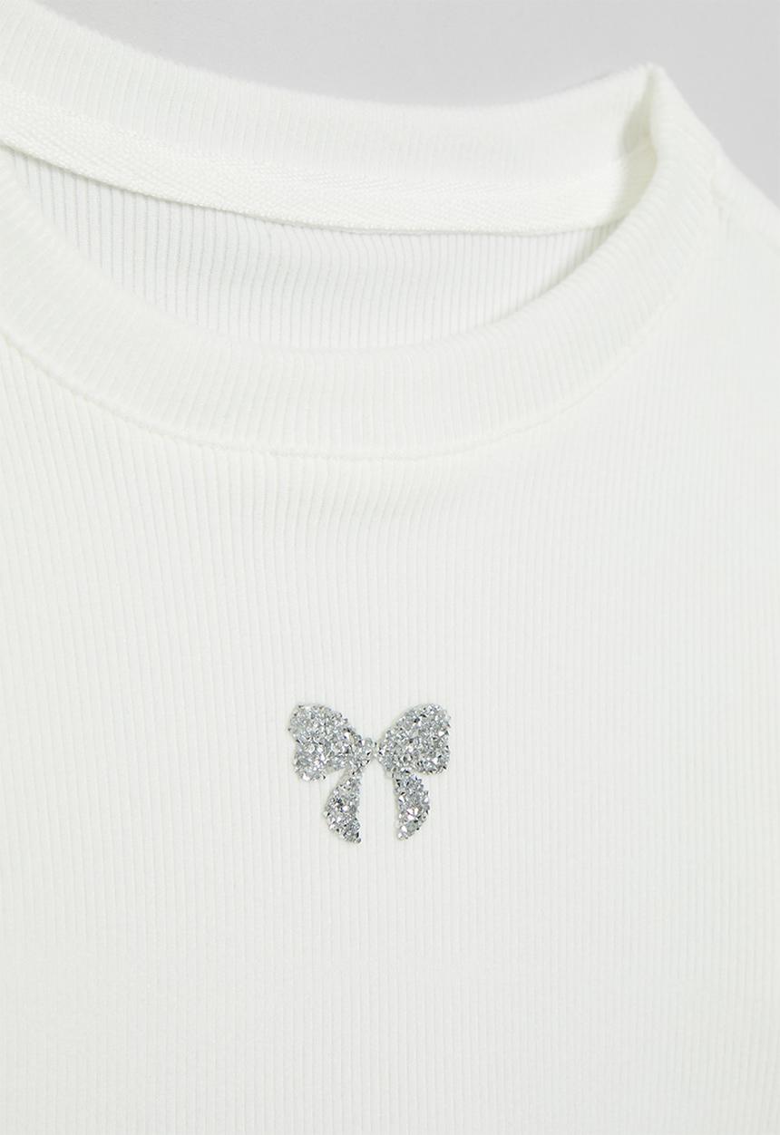 Pop Candy - Bow print tee - white
