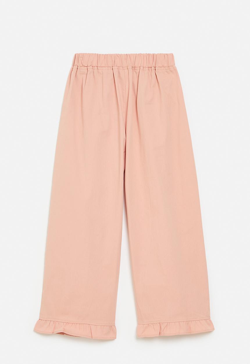Pop Candy - Frilled hem cord pants-pink