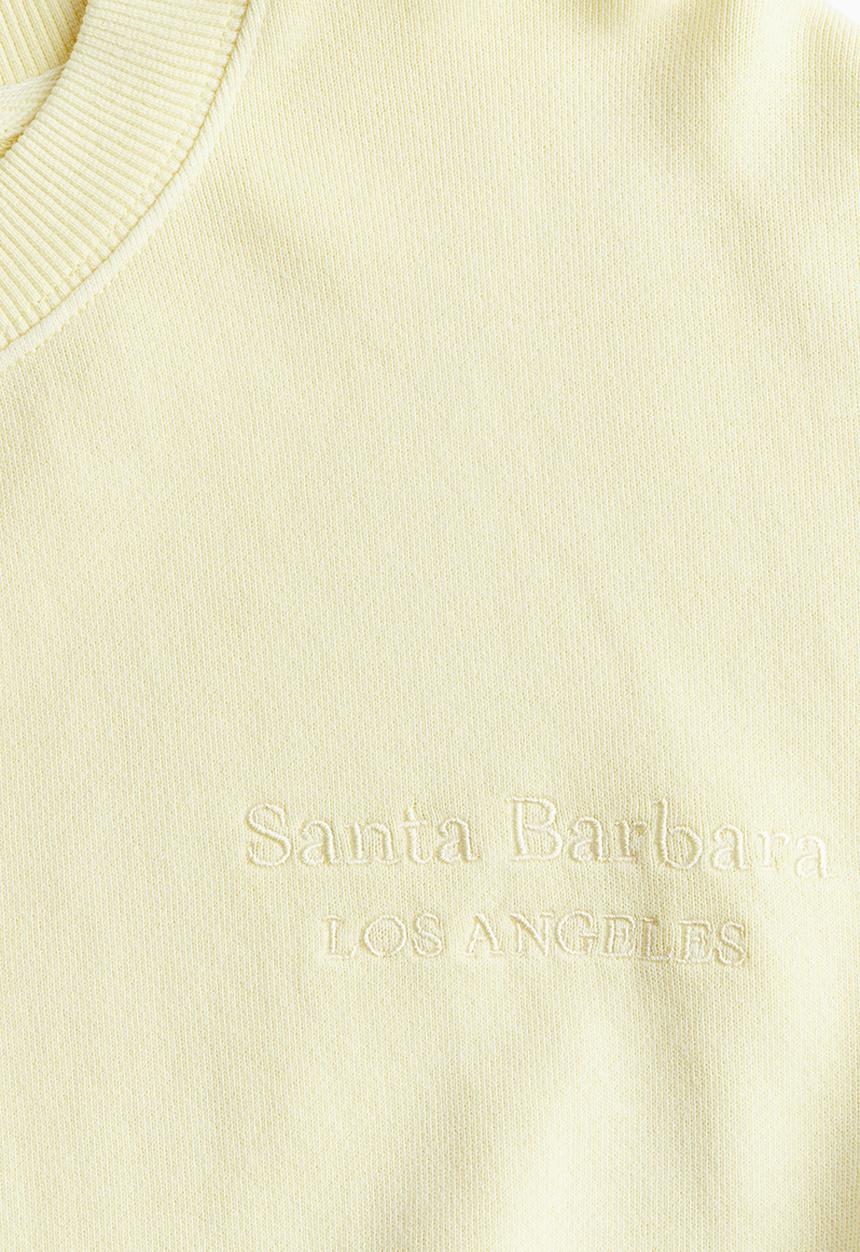H&M - Text-motif sweatshirt - light yellow santa barbara
