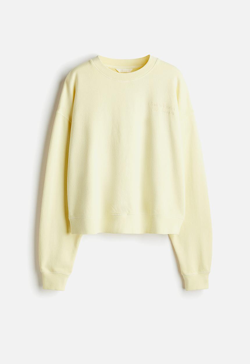 H&M - Text-motif sweatshirt - light yellow santa barbara