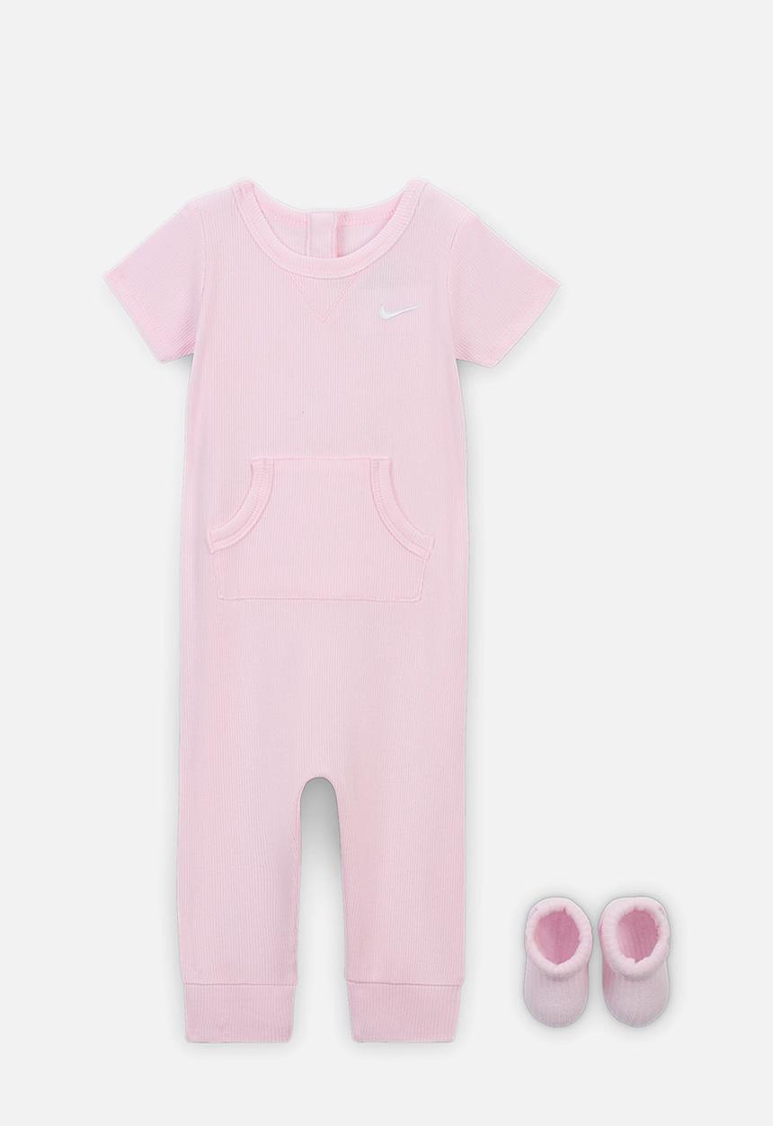 Nike - Nhn nike rib s/s romper & sock- pink foam