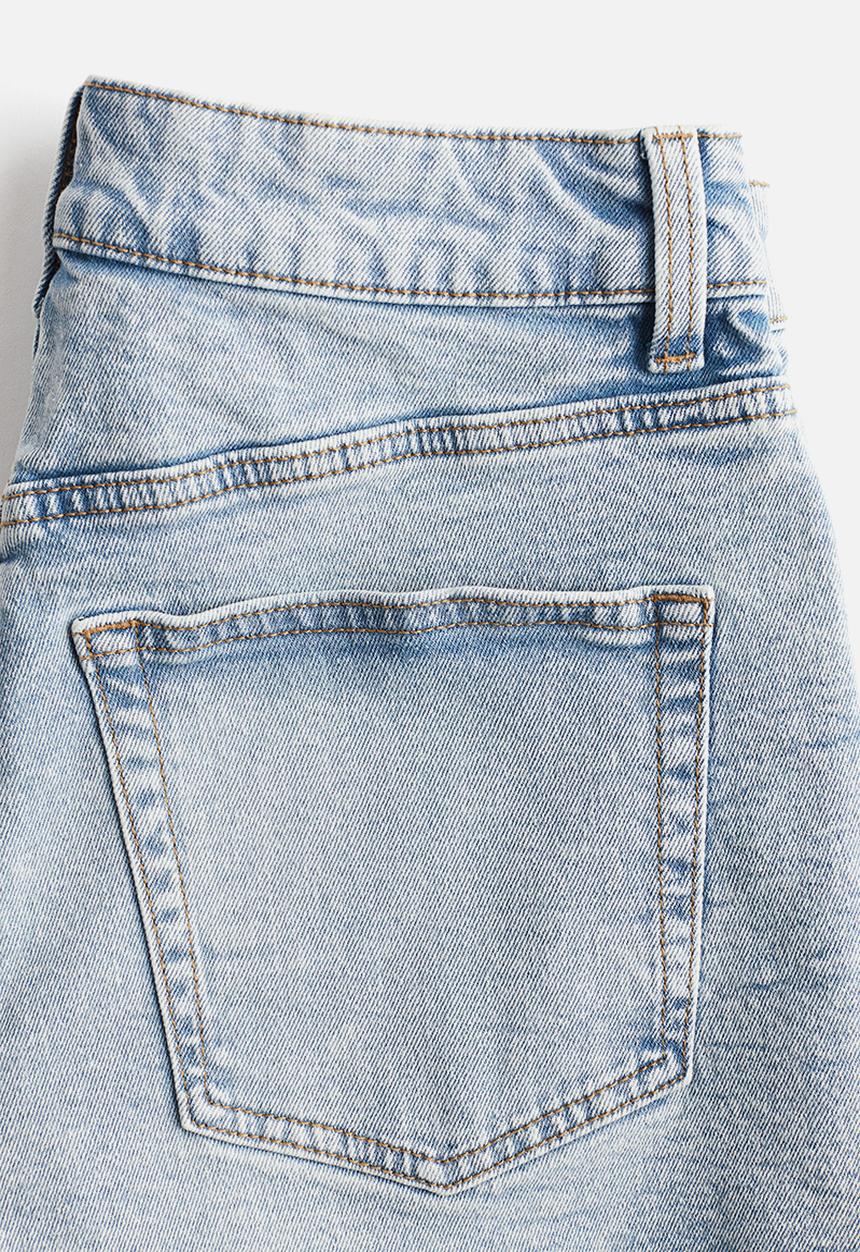 H&M - High denim shorts - light denim blue