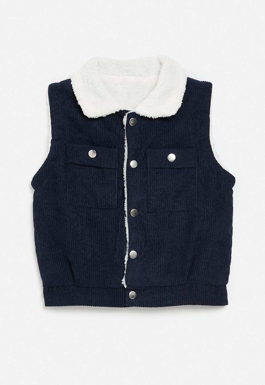 Pop Candy - Shearling gilet - navy