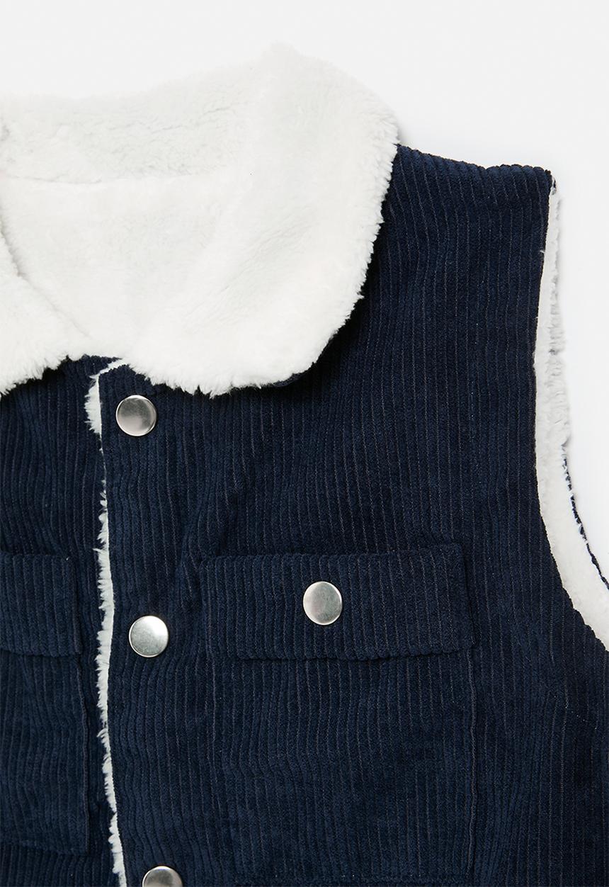 Pop Candy - Shearling gilet - navy