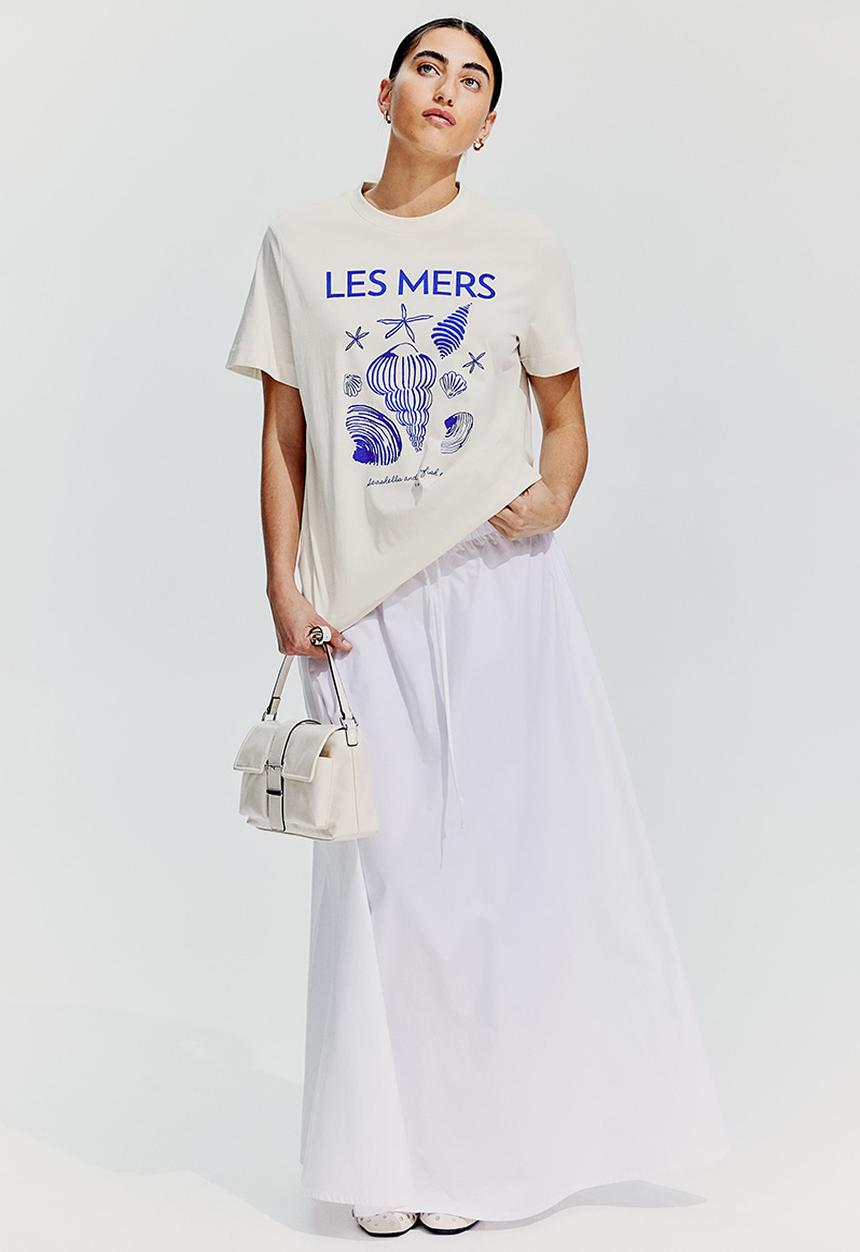 H&M - T-shirt - cream & les mers