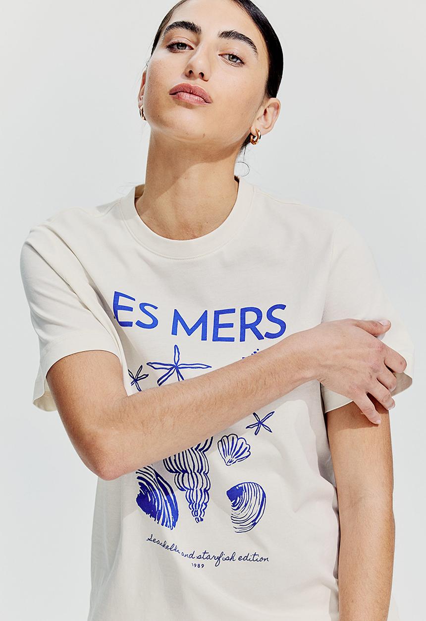 H&M - T-shirt - cream & les mers