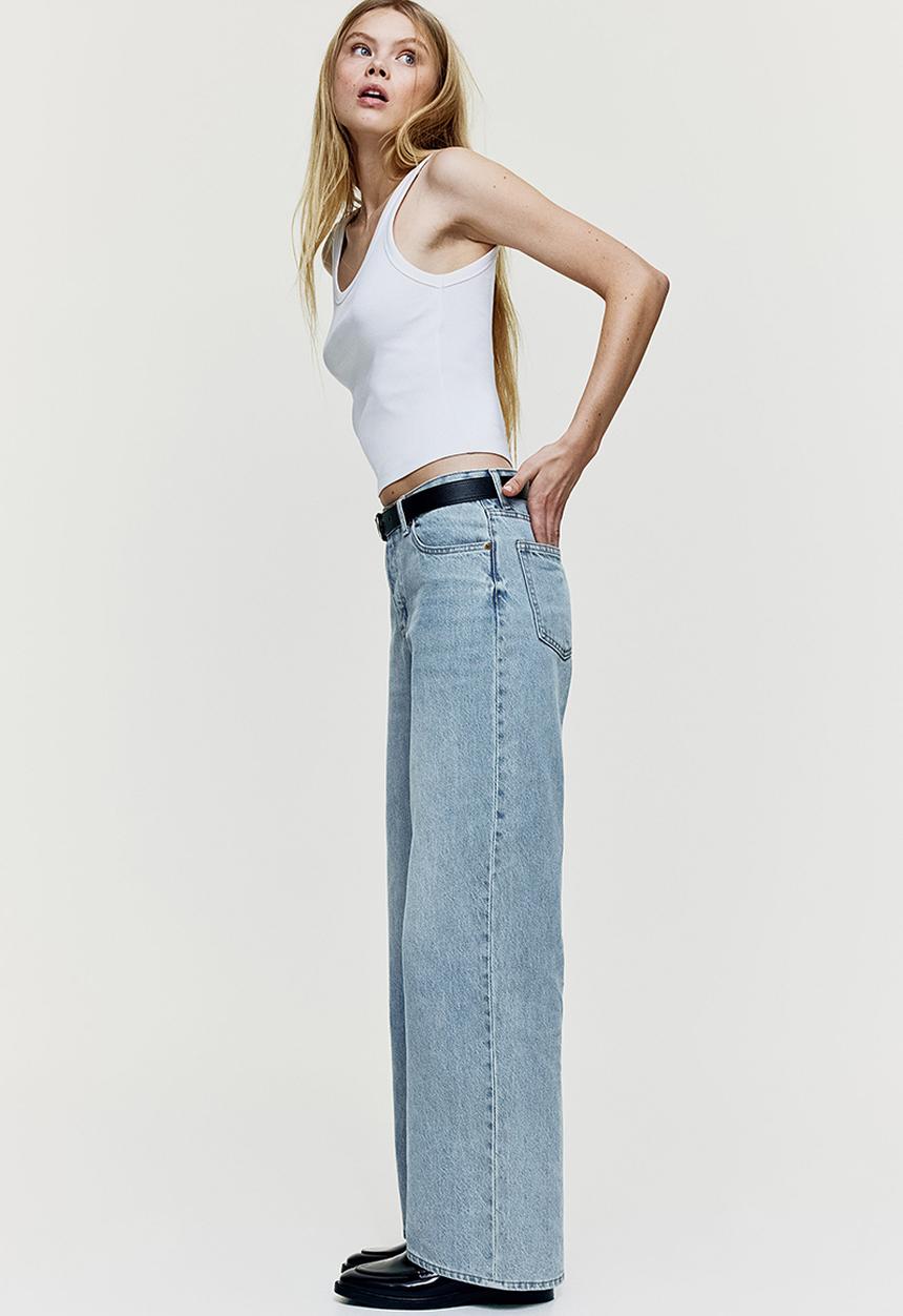 H&M - Wide jeans - light denim blue