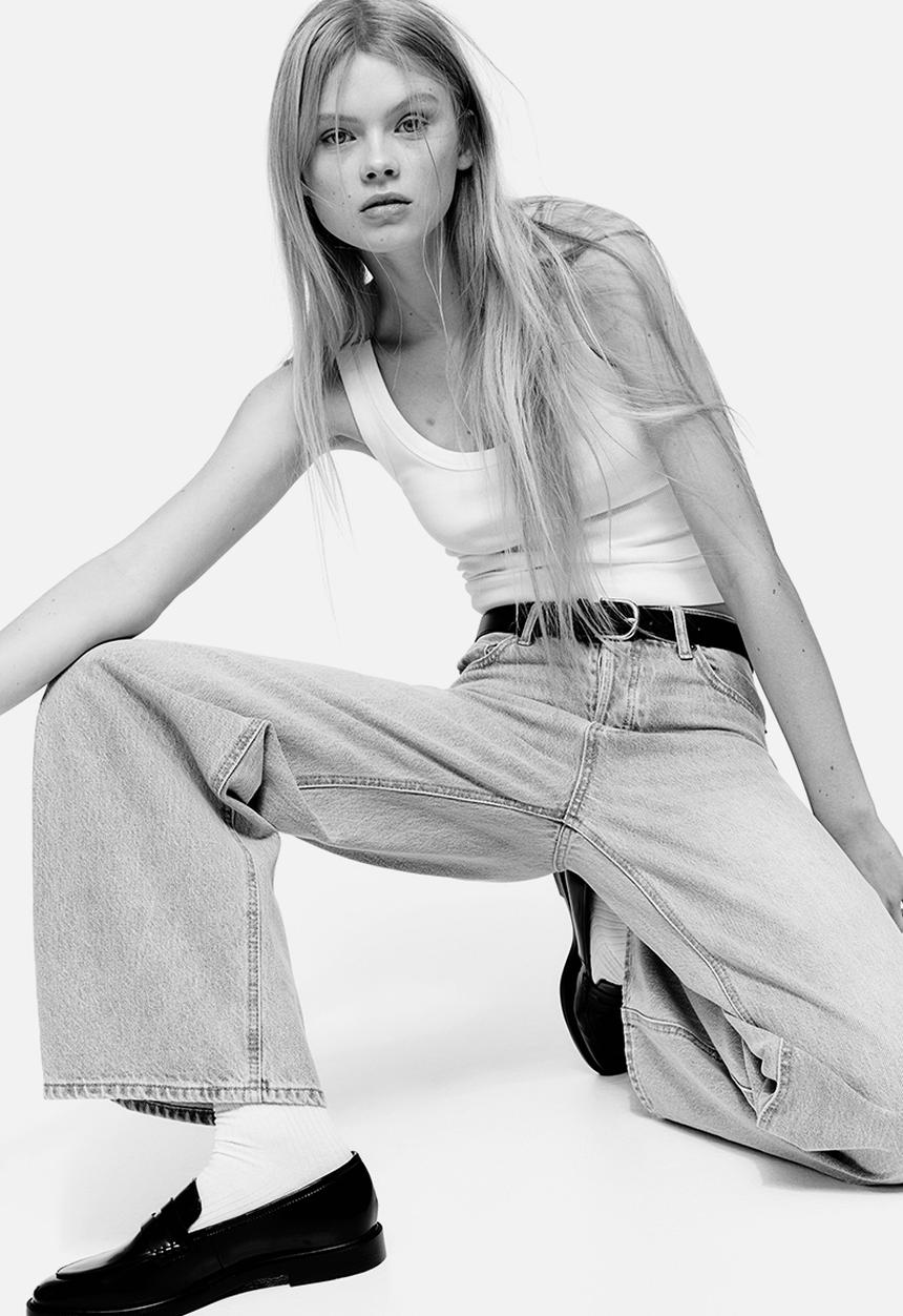 H&M - Wide jeans - light denim blue