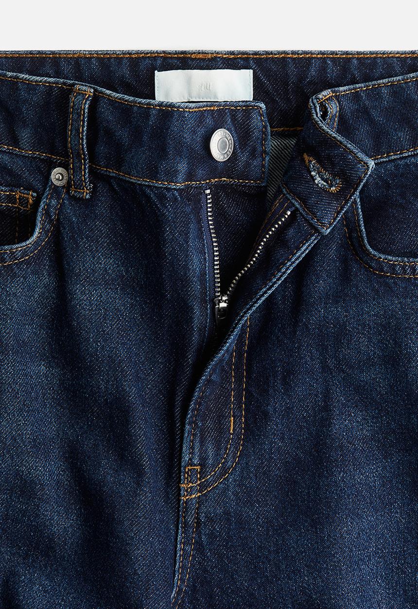 H&M - Straight turn-up jeans - dark denim blue