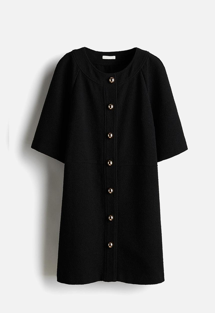 H&M - Button-front dress - black