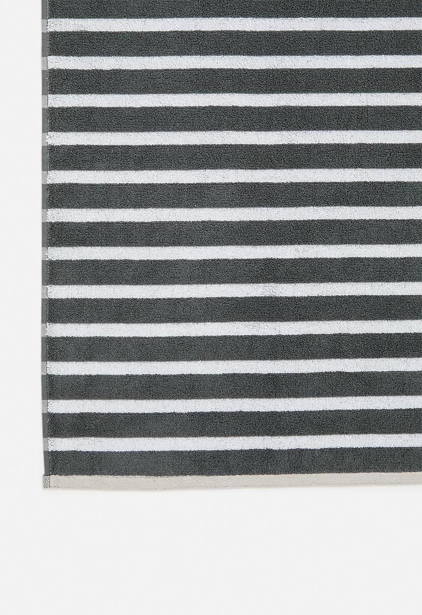 Nortex - Imperial stripe bath sheet - charcoal