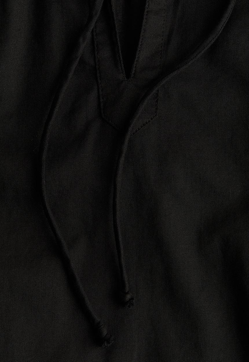 H&M - Tie-detail cotton blouse - black