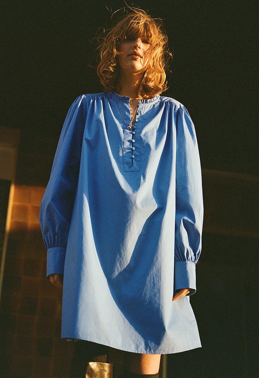 H&M - A-line cotton dress - blue