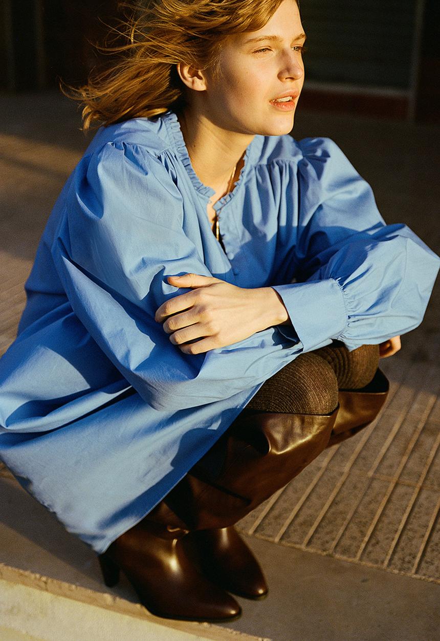 H&M - A-line cotton dress - blue