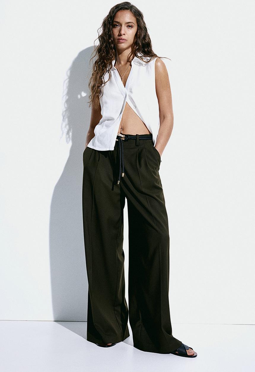 H&M - Sleeveless linen-blend shirt - white