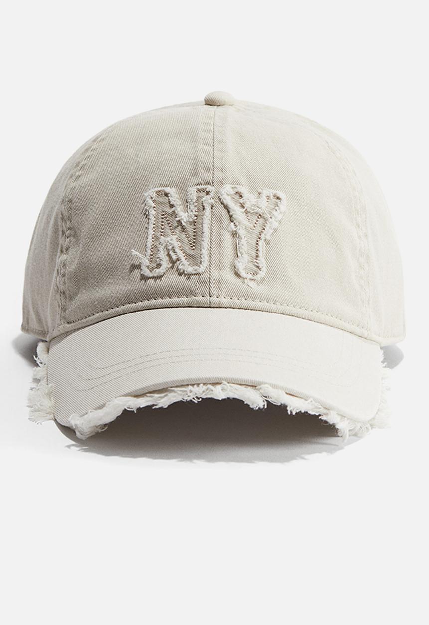 H&M - Appliquéd cotton cap -  light beige ny