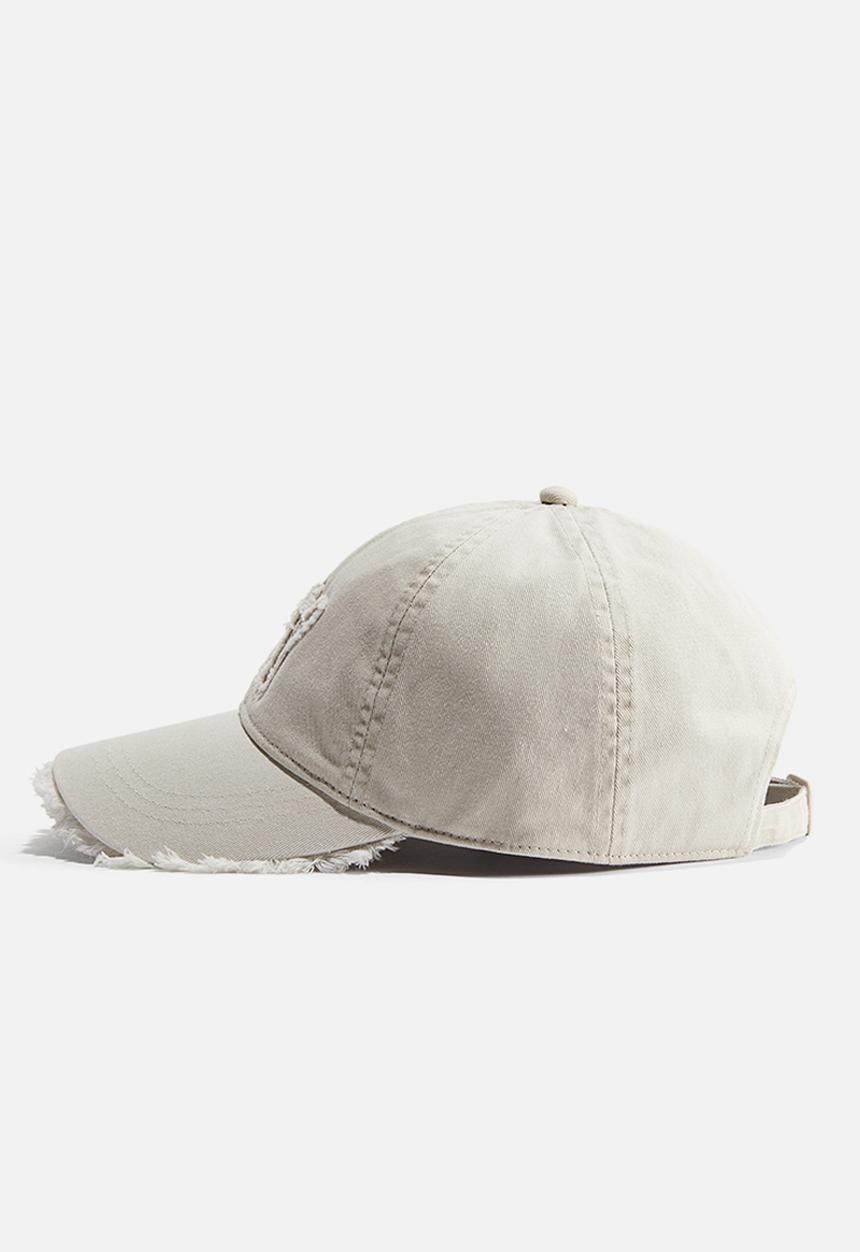 H&M - Appliquéd cotton cap -  light beige ny