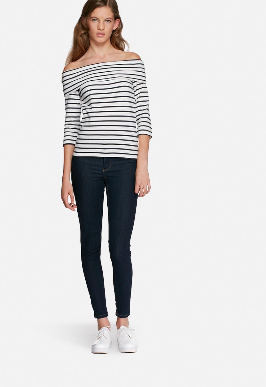 Jacqueline de Yong - Kenya stripy off the shoulder top