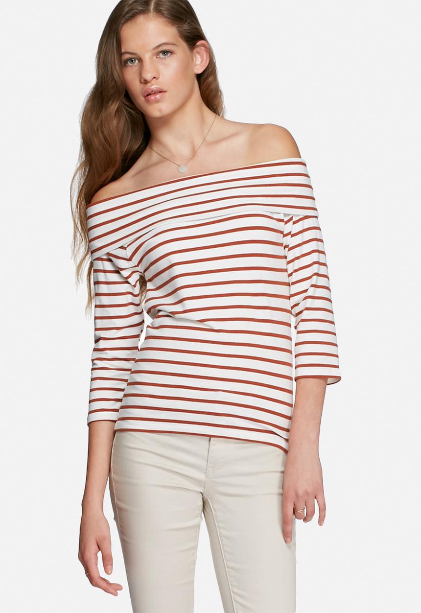 Jacqueline de Yong - Kenya stripy off the shoulder top
