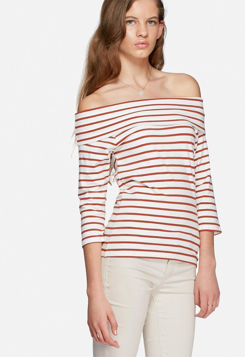 Jacqueline de Yong - Kenya stripy off the shoulder top
