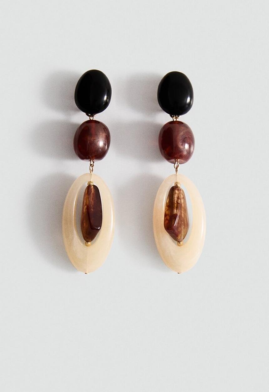 MANGO - Aida earrings - dark red