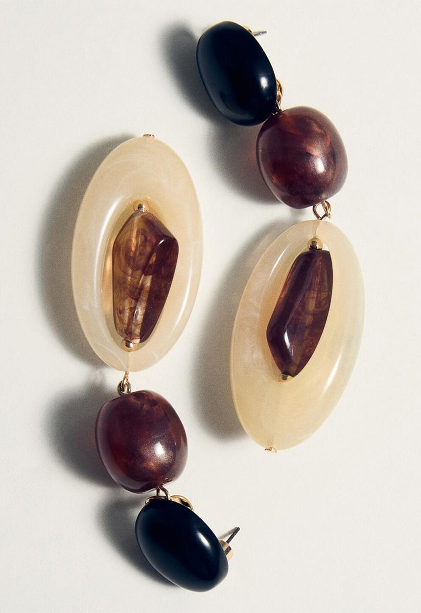 MANGO - Aida earrings - dark red
