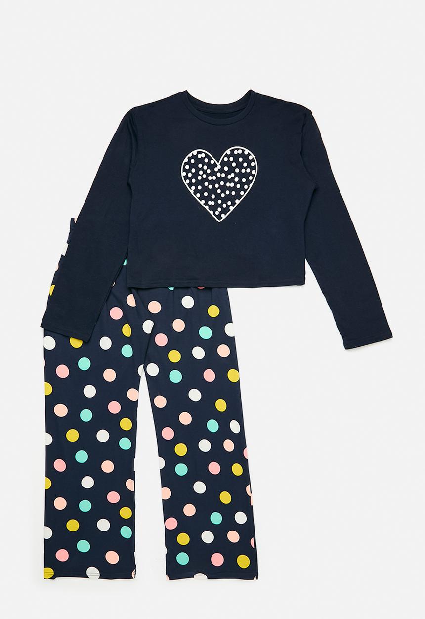 Pop Candy - Pj set -navy/polka dot