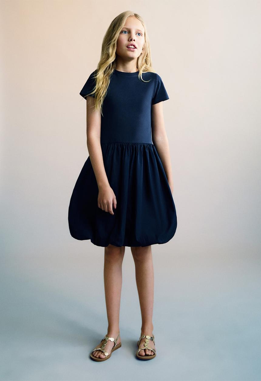 MANGO - Dress balloon - navy